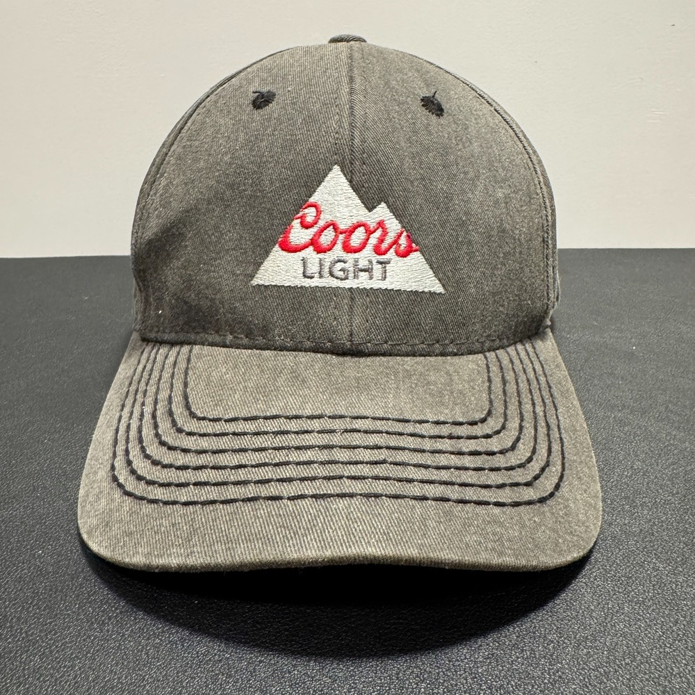 Coors Light Hat Cap Gray Logo Embrodery Strap Back Employee Beer Casual Adult